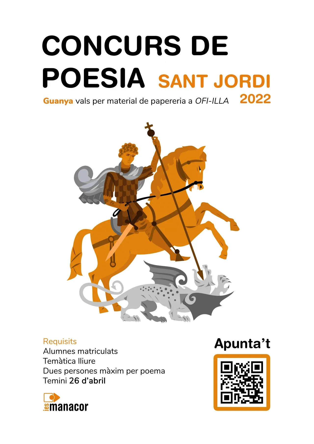 Main poster of the 2022 Sant Jordi Poetry Contest